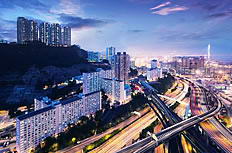 香港立交桥傍晚美景高清图片