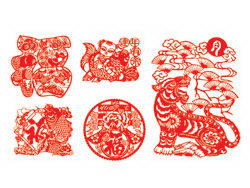 中国春节窗花剪纸矢量素材