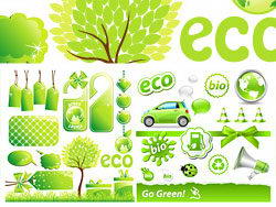 绿色低碳环保主题图标矢量素材
