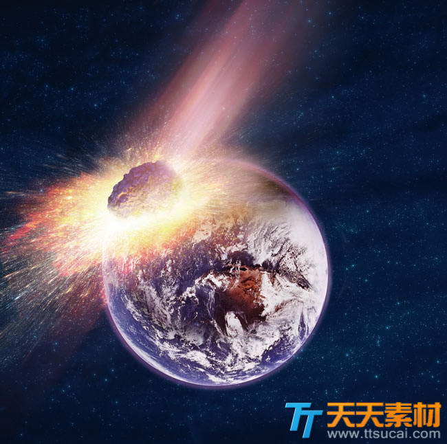 陨石撞击地球世界末日高清图片素材