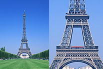 蓝天下巴黎埃菲尔铁塔高清图片素材