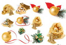 圣诞节彩球装饰品高清图片