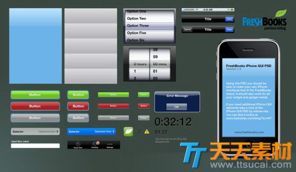 iPhone GUI手机界面交互设计psd分层素材