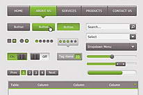 灰绿网页元素界面设计PSD素材