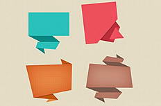 彩色折纸对话框psd设计素材