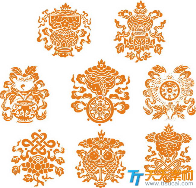中国传统花纹矢量图
