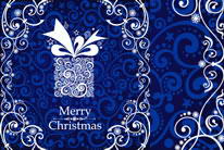 圣诞蓝色经典背景欧式底纹矢量图