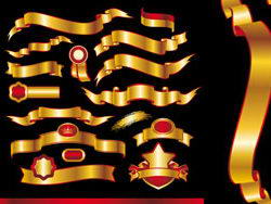 金色荣誉banner缎带矢量素材