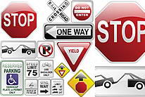 各式交通路标指示牌矢量素材